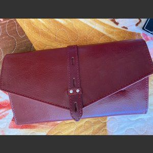 Women's Burgundy Envelope Wallet - Classic Clutch Wallet